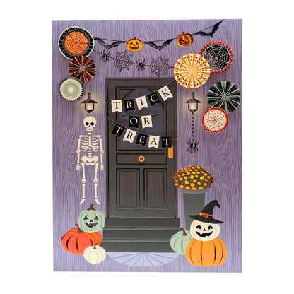Decorated Front Porch Halloween Card