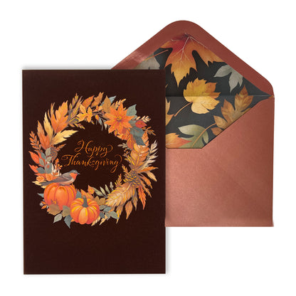 Handmade Wreath Thanksgiving Card