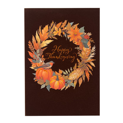 Handmade Wreath Thanksgiving Card
