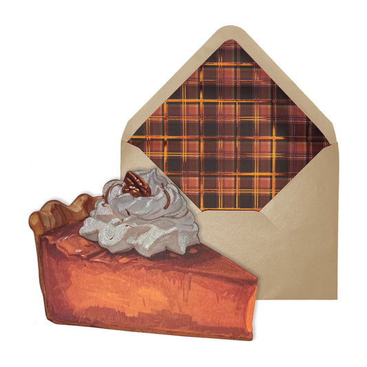 Die-Cut Pumpkin Pie Thanksgiving Card