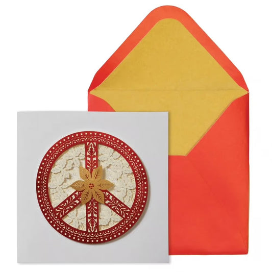 Laser Cut Peace Sign Christmas Card