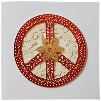 Laser Cut Peace Sign Christmas Card