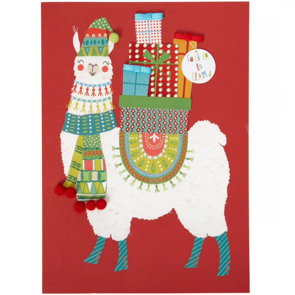 Llama In Xmas Togs Christmas Card