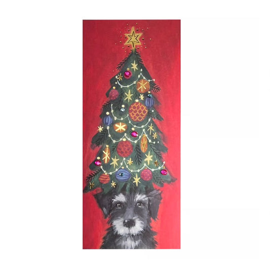 Dog with Christmas Tree Hat Boxed Christmas Cards