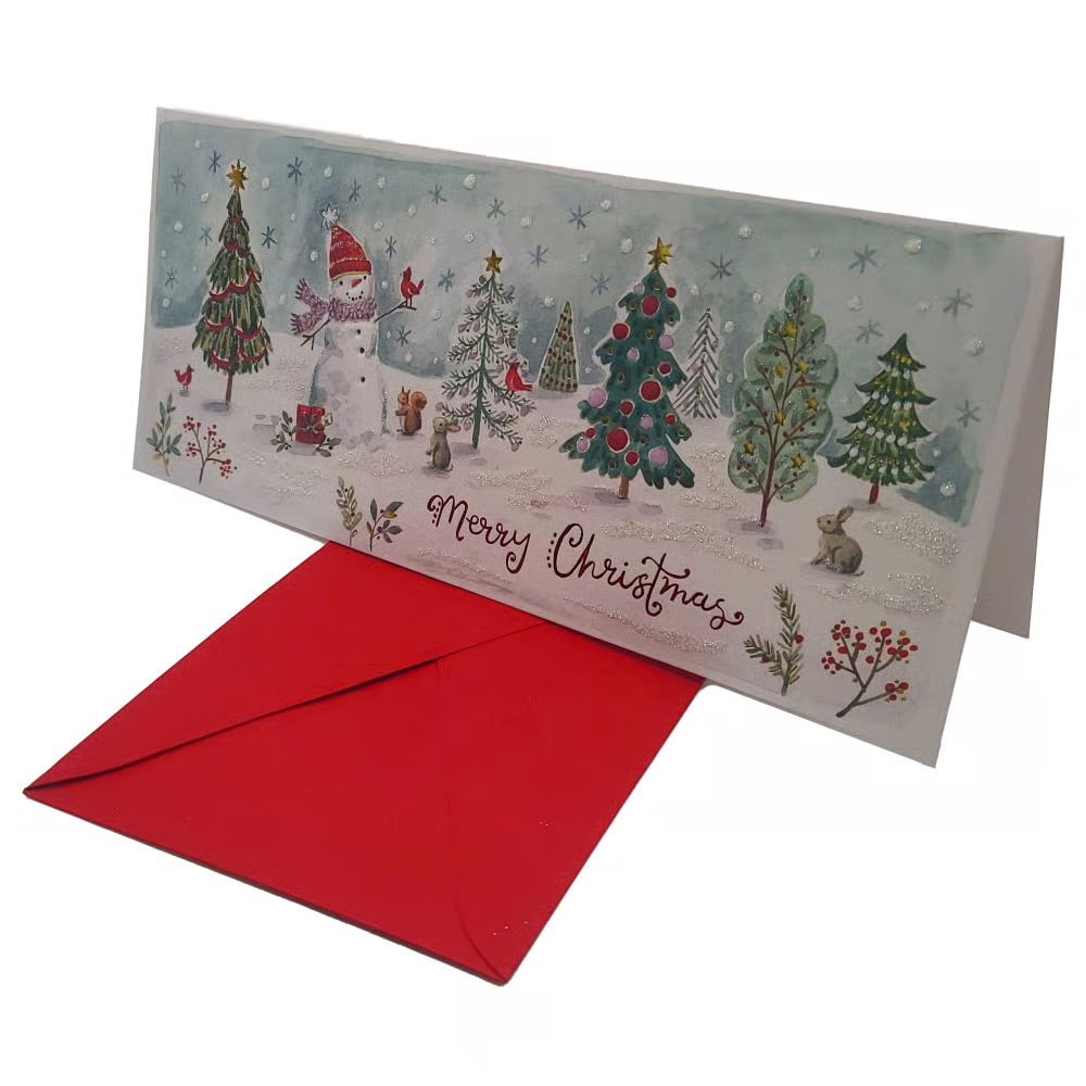 Watercolor Snowman Scene Boxed Christmas Cards