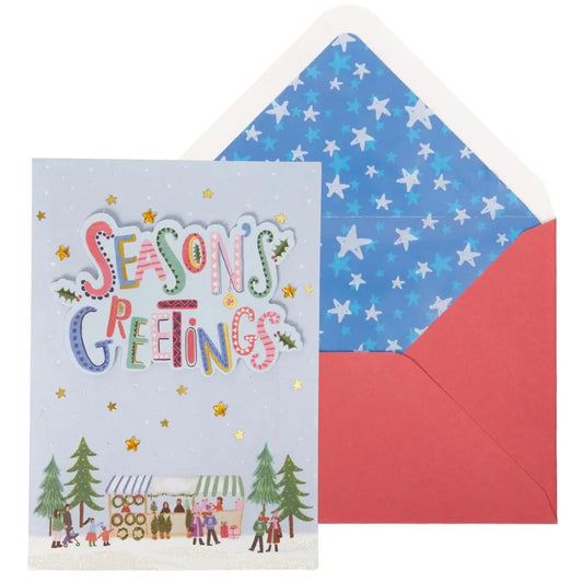Seasons Greet W/People Shop Christmas Card