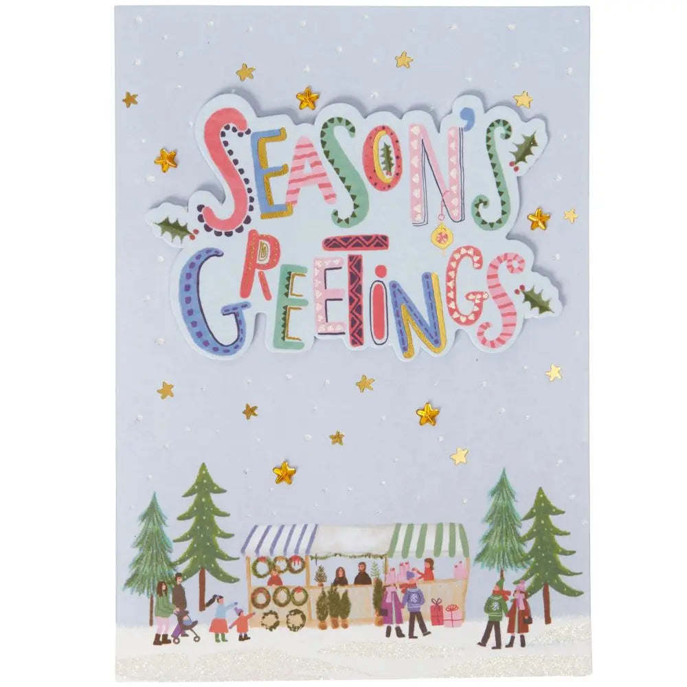 Seasons Greet W/People Shop Christmas Card