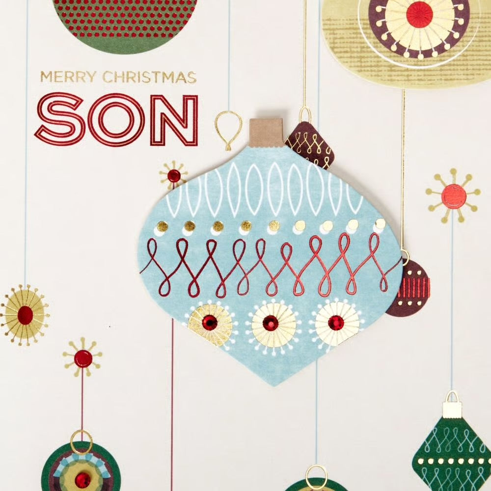 Graphic Ornaments Son Christmas Card
