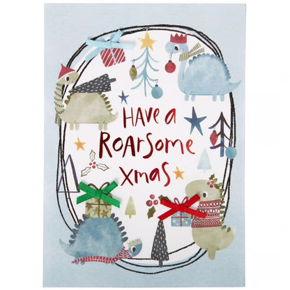 Roarsome Xmas Dinos Christmas Card