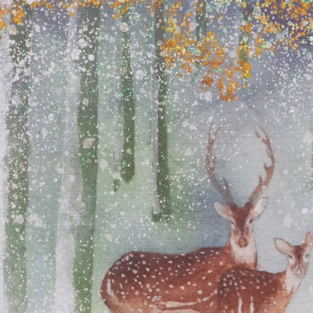 Two Deer In Forest Boxed Christmas Cards