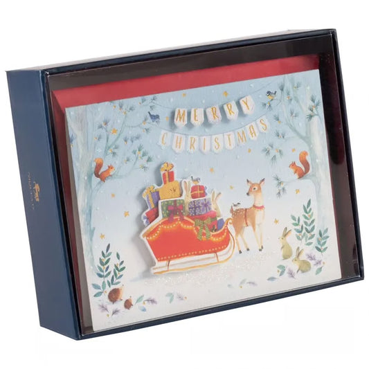 Sleigh Gifts And Deer 10Ct Boxed Christmas Cards