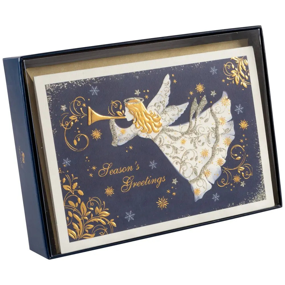 Angel On Dk Blue 8Ct Boxed Christmas Cards