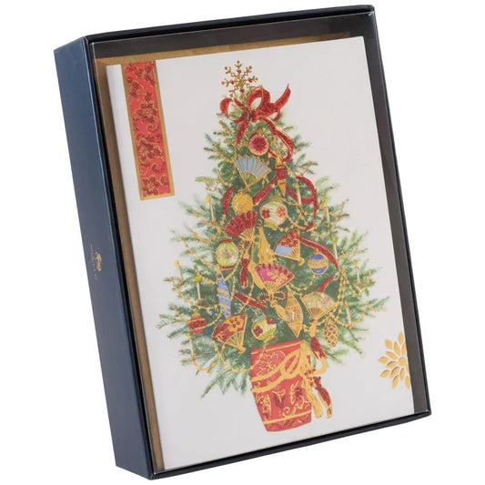 Asian Fan Tree 8Ct Boxed Christmas Cards