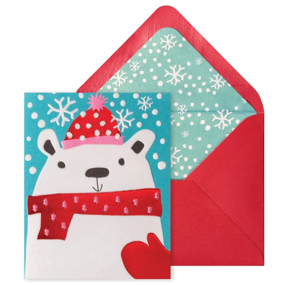 Polar Bear In Scarf 10Ct Boxed Christmas Cards