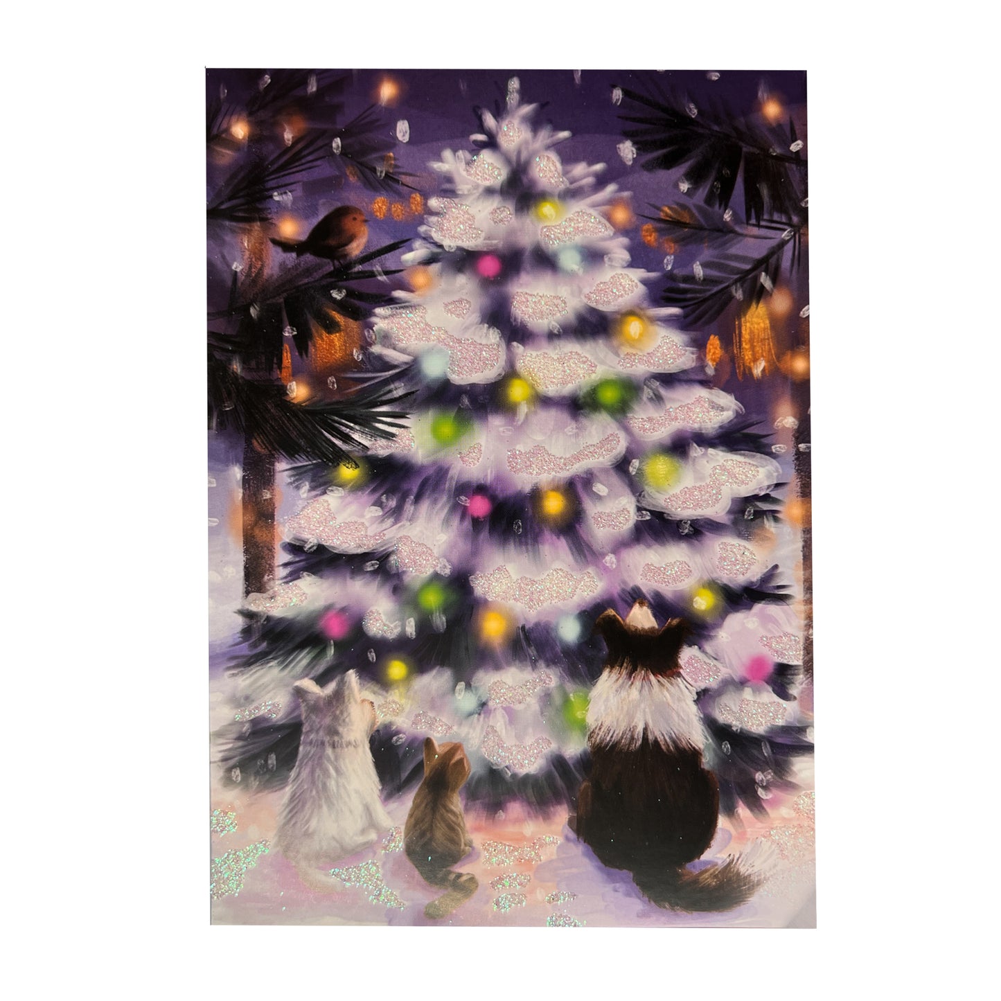 Pets Gathered Around Tree 20ct Boxed Christmas Cards