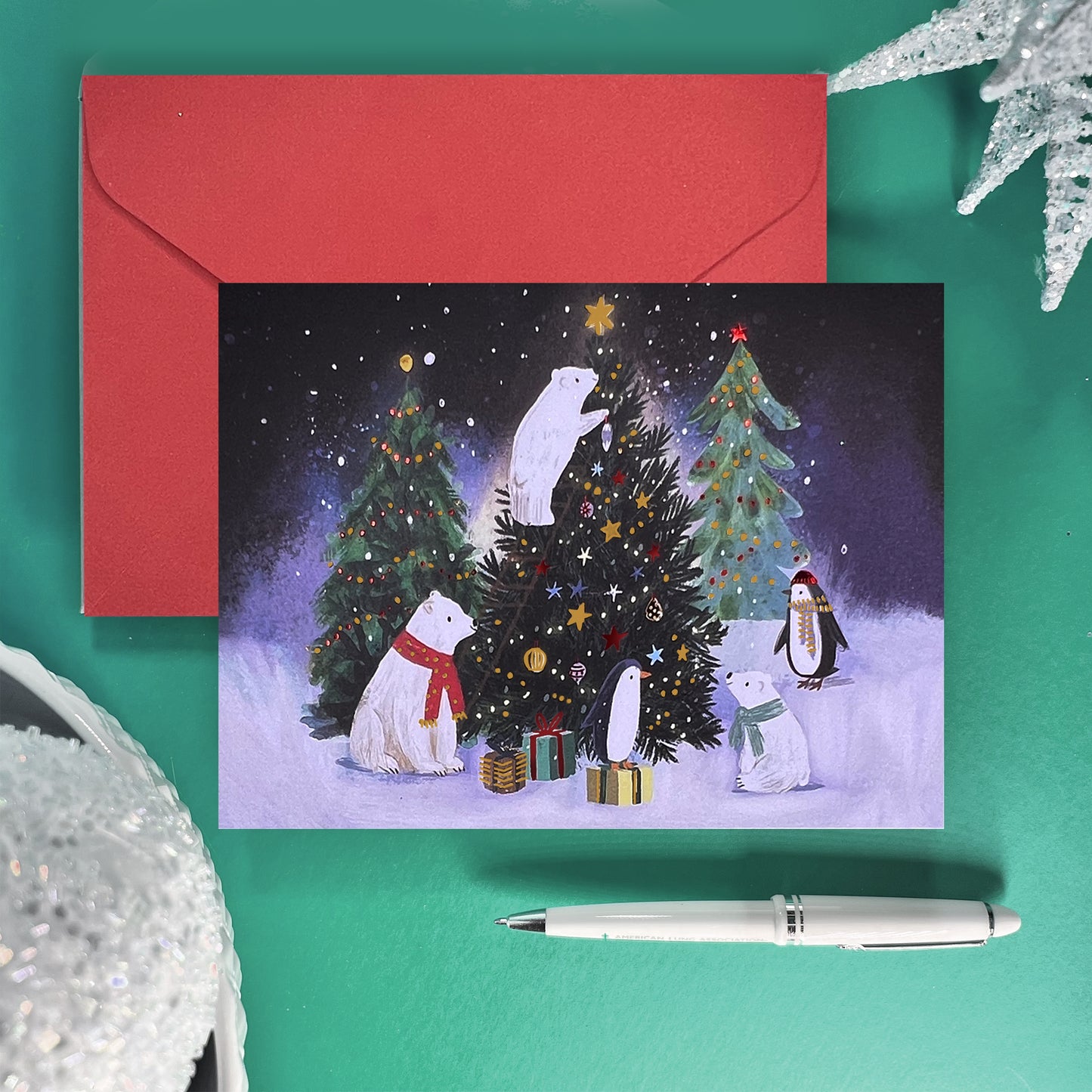 Polar Bears and Penguins 20ct Boxed Christmas Cards