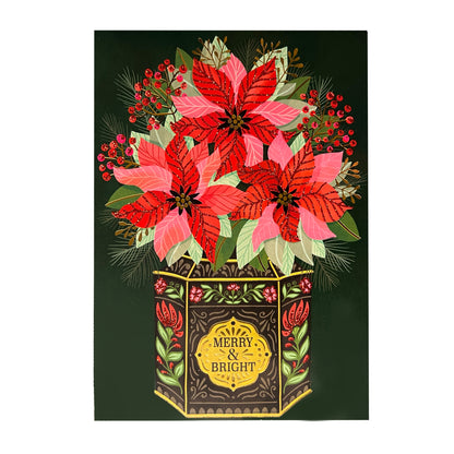 Poinsettias in Vintage Tin 20ct Boxed Christmas Cards