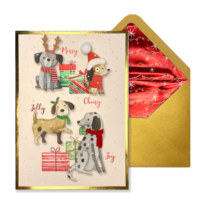 Festive Winter Dogs Christmas Card