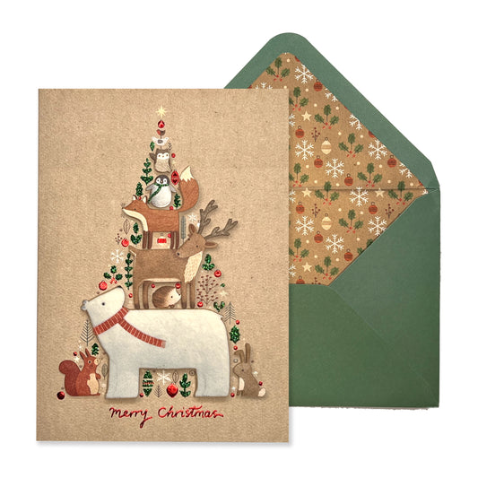 Forest Friends Tree Christmas Card