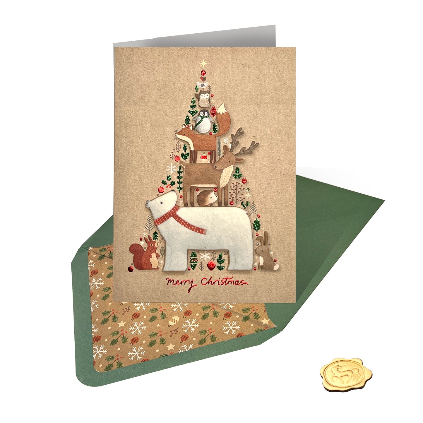 Forest Friends Tree Christmas Card