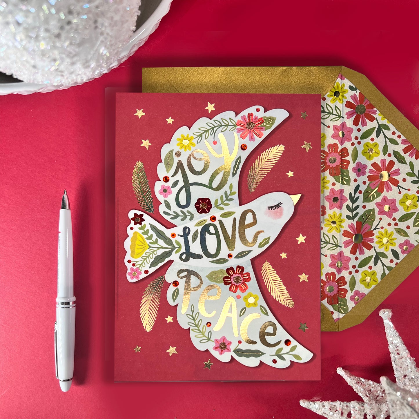 Decorative Dove of Peace Christmas Card