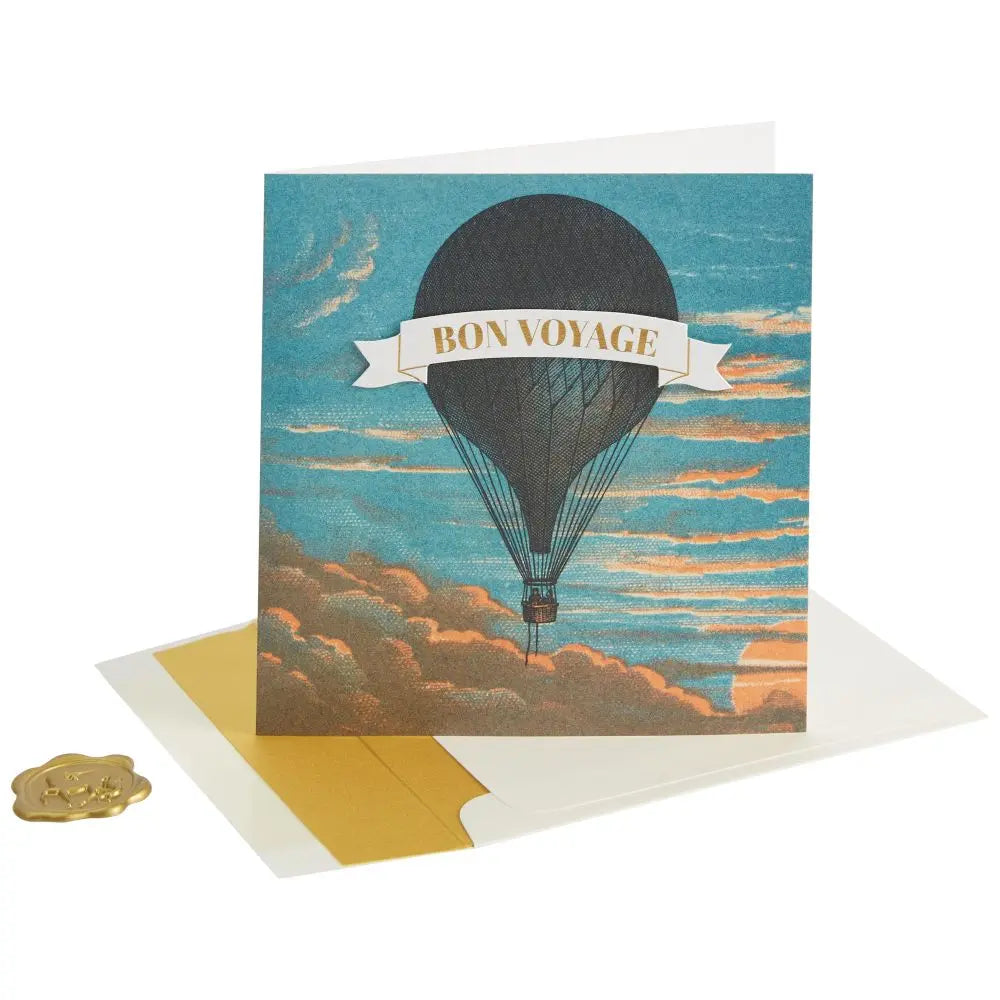 Hot Air Balloon Bon Voyage Friendship Card