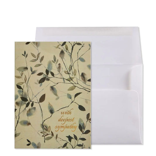 Watercolor Leaves Sympathy Card