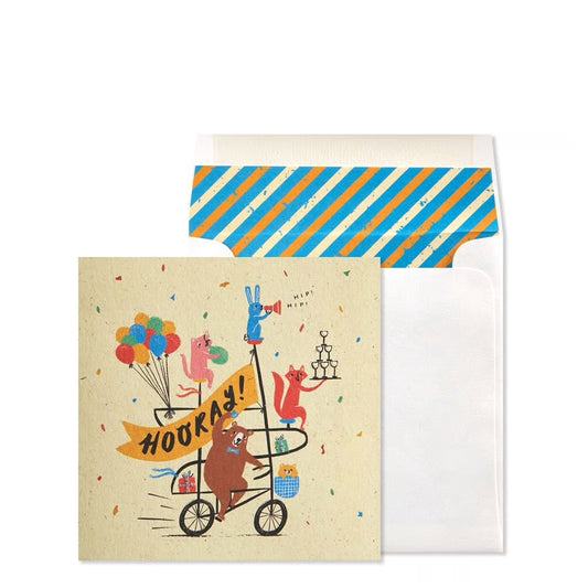 Hooray Bear Birthday Card
