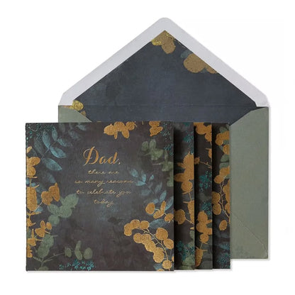 Dad Gold Leaves Birthday Card