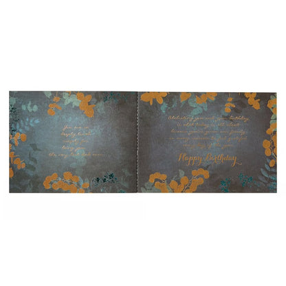 Dad Gold Leaves Birthday Card