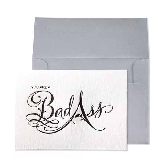 Calligraphy Bad Ass Birthday Card
