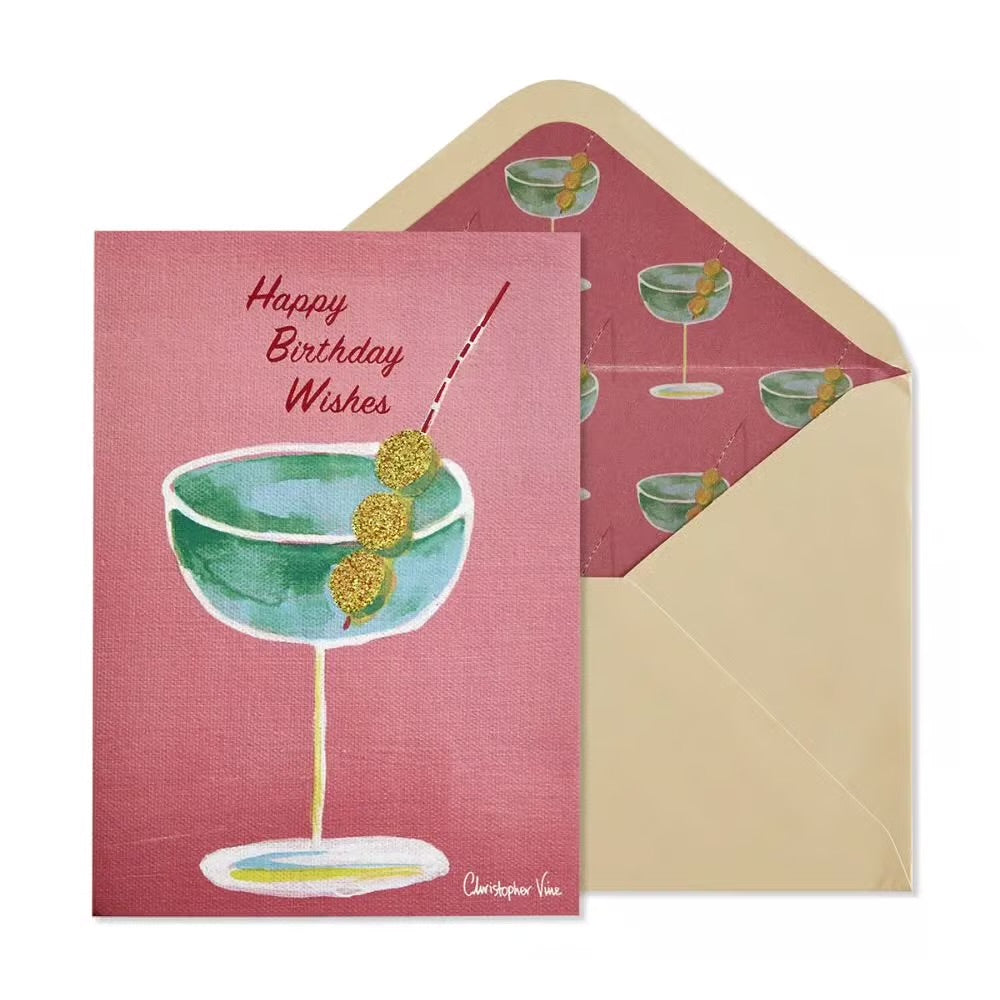 Martini Birthday Card