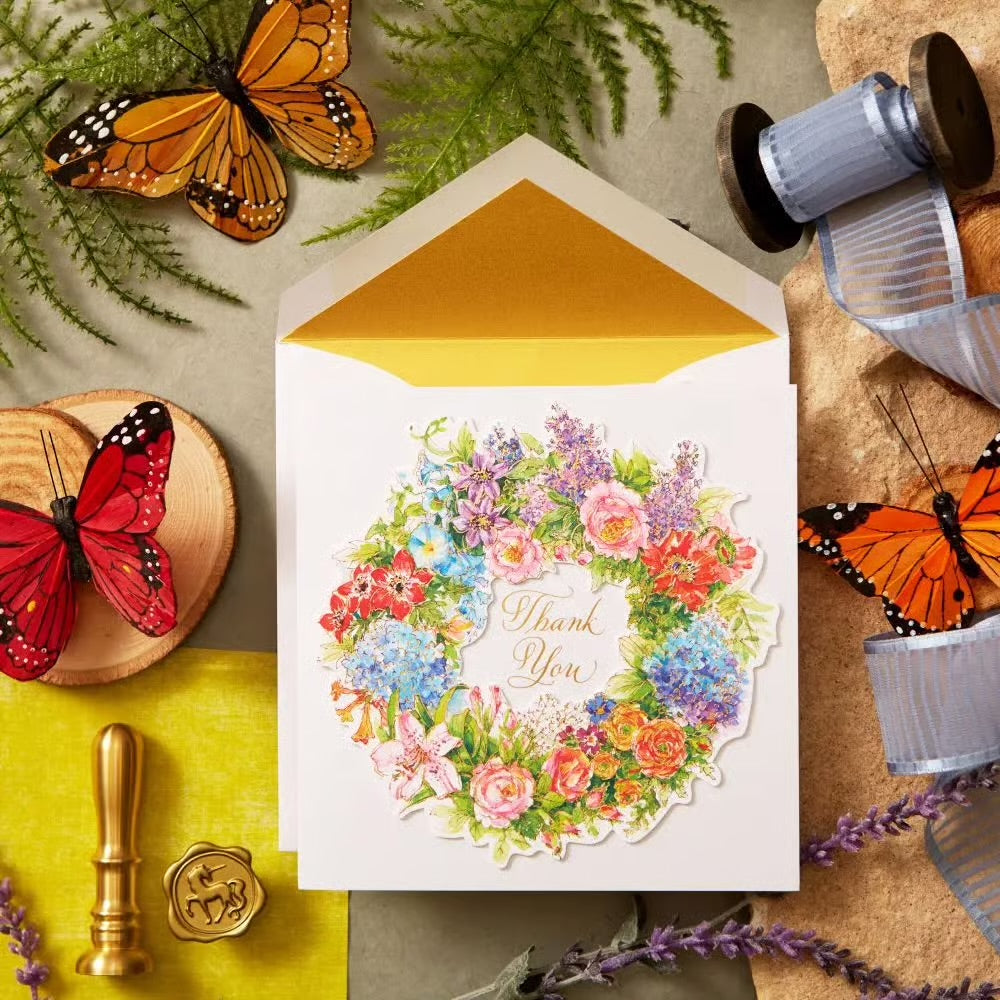 Wreath Thank You Card