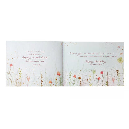 Sister Field Of Flowers Birthday Card