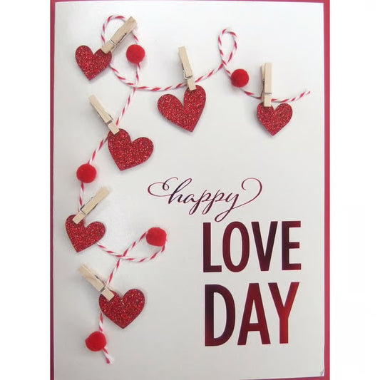 Hearts On Line Valentines Card