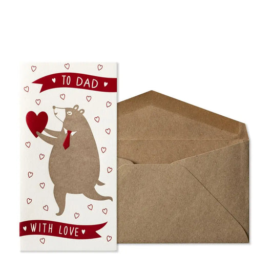 Bear With Heart Dad Valentine Card