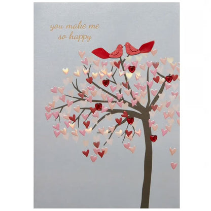 Two Birds On Tree Valentine Card