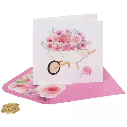Flower Wheelbarrow Valentine Card