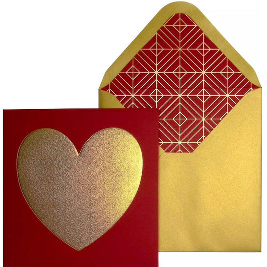Sandblasted Gold Foil Heart Valentine Card