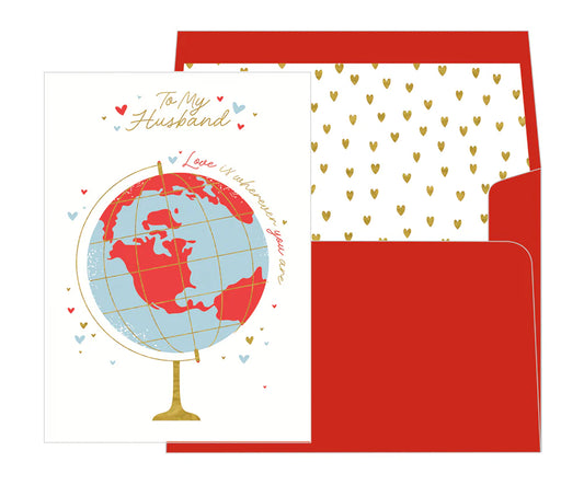 Husband Globe Valentines Card