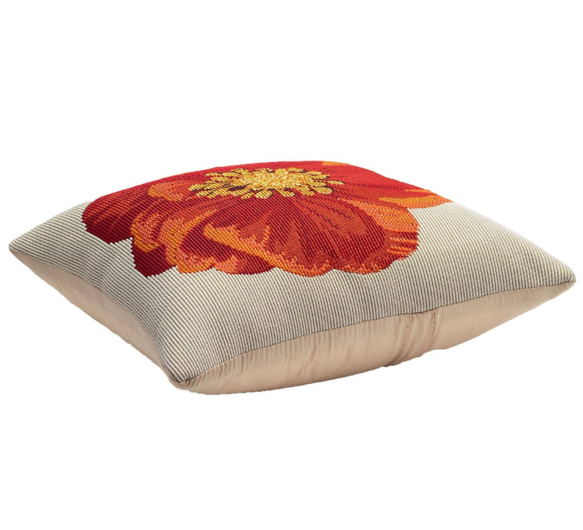 Marina Red Flower Indoor/Outdoor Pillow