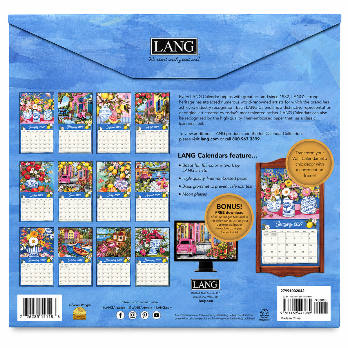 Ciao Bella 2027 Wall Calendar