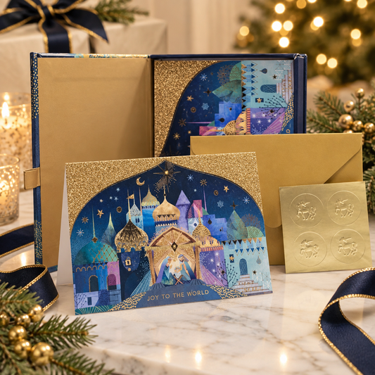 Moonlit Nativity Scene Boxed Christmas Cards