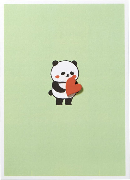 Panda Holding Heart Anniversary Card