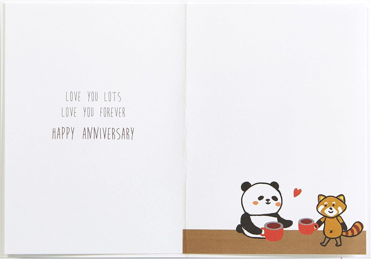 Panda Holding Heart Anniversary Card