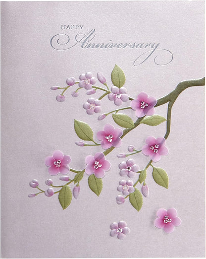 Cherry Blossom Anniversary Greeting Card