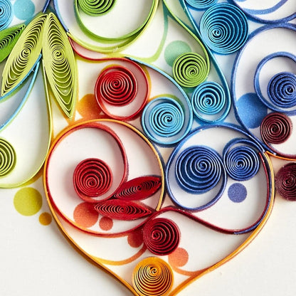 Quilled Rainbow Heart Anniversary Card