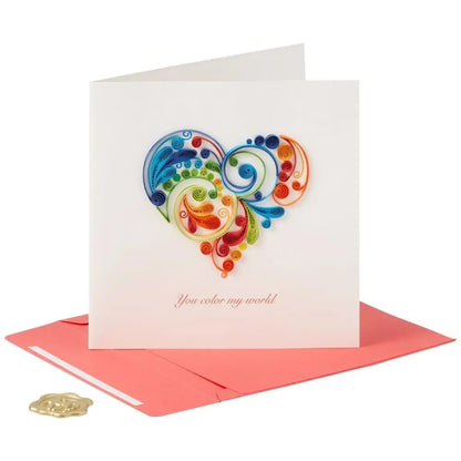 Quilled Rainbow Heart Anniversary Card
