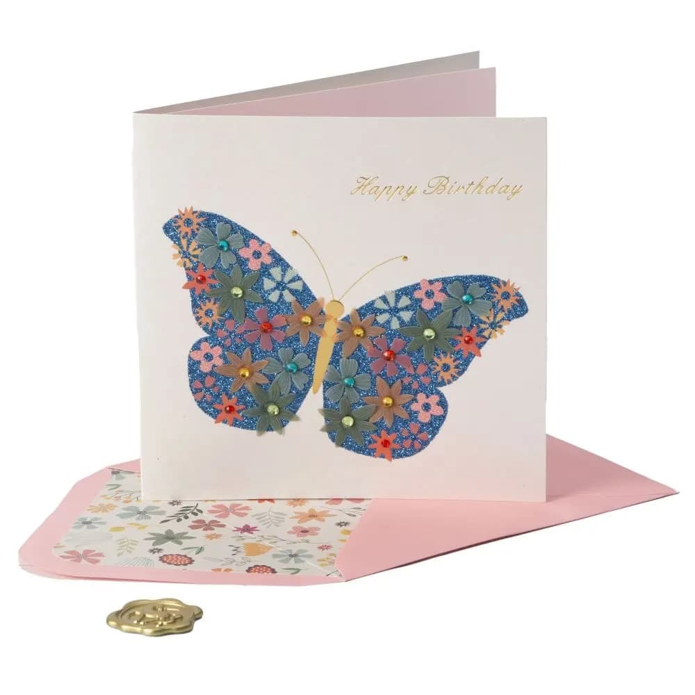 Flower Butterfly Greeting Card