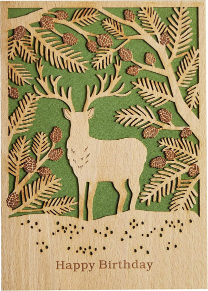 Wood Stag Birthday Card